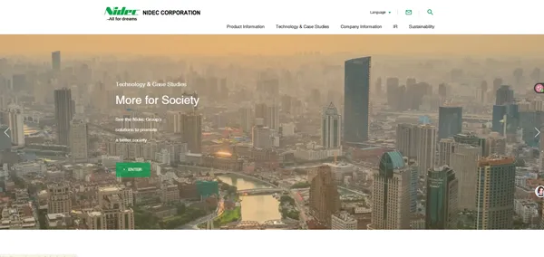 2 Homepage screenshot of Nidec Corporation.webp